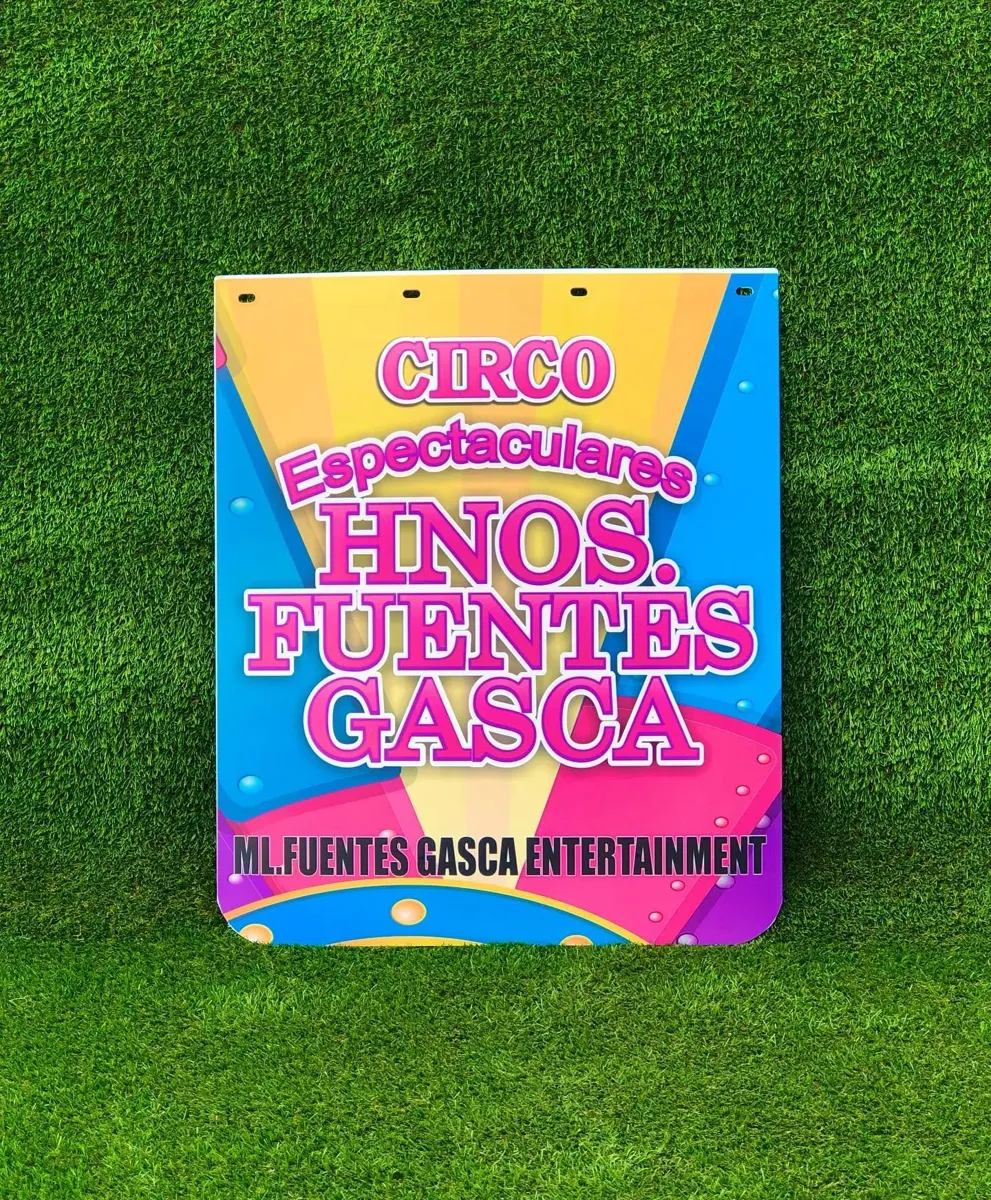 Lodera full color con diseño de espectáculo de circo