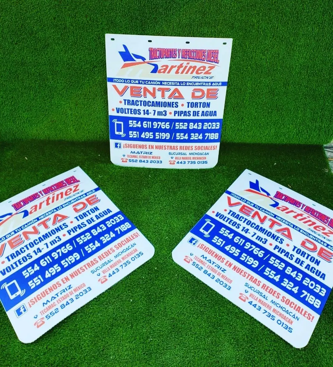 Juego de loderas blancas de venta de tractocamiones y pipas